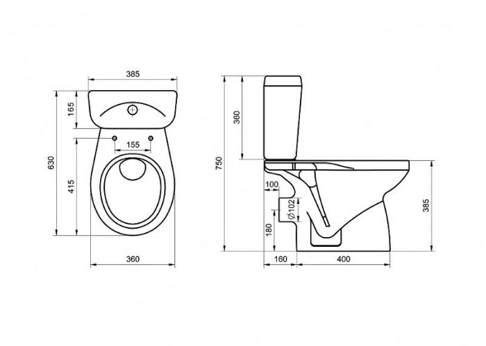 Унитаз Santek Анимо 1.WH30.2.132 с бачком и сиденьем