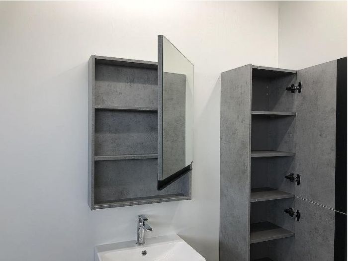 Зеркальный шкаф Comforty Эдинбург 60 00-00002043 Бетон светлый