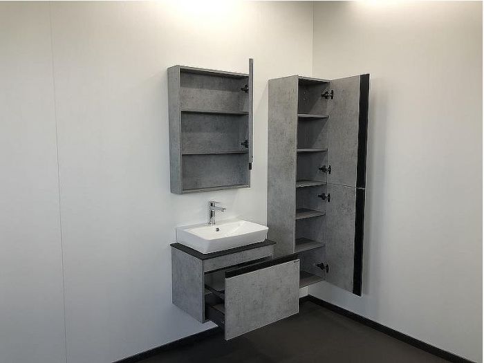 Зеркальный шкаф Comforty Эдинбург 60 00-00002043 Бетон светлый