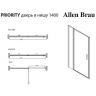 Душевая дверь Allen Brau Priority 140 3.31010.00G профиль Хром стекло тонированное