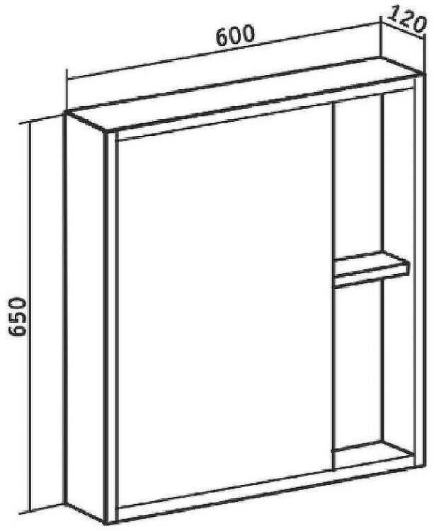Зеркальный шкаф Runo Эко 60 00-00001325 Железный камень