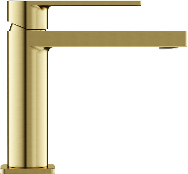 Смеситель для раковины SANCOS Studio, брашированное золото, PVD покрытие, SC9015BG