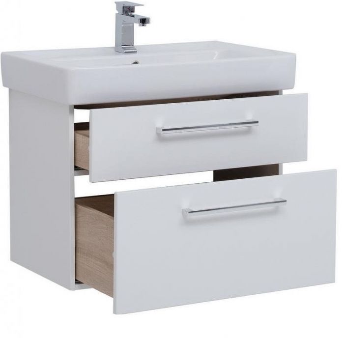 Тумба под раковину Dreja Q Max 80 77.0007W подвесная Белый глянец