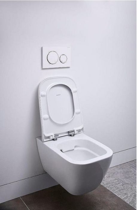 Унитаз Geberit Smyle Square 500.683.00.2 подвесной с сиденьем Микролифт