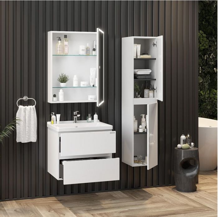 Зеркальный шкаф Onika Орби 60 206087 с подсветкой цвет Белый