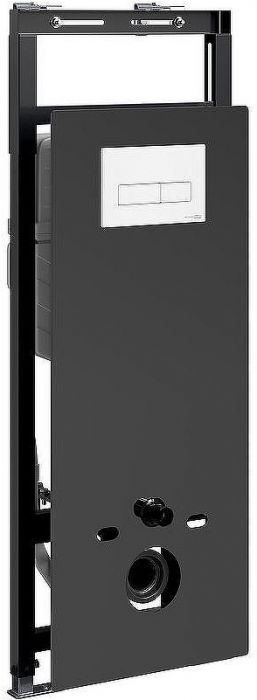 Инсталляция WasserKRAFT Salm 27TLT.010.ME.BL.WM03 для унитаза Черное стекло с Белой матовой клавишей смыва