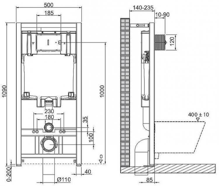 Комплект унитаза Cezares Stylus-Tor CZR-6601-TH-TOR/CZR2316SC с инсталляцией BelBagno BB002-80/BB014-SR-BIANCO с сиденьем Микролифт и Белой клавишей смыва