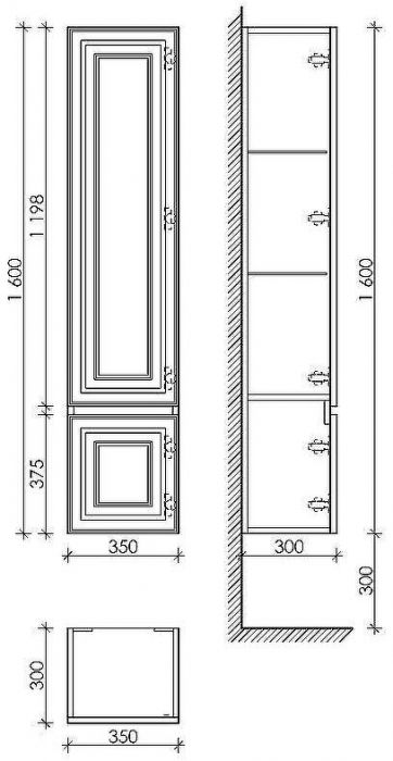 Шкаф пенал Sancos Very 35 R PVR35RSM подвесной Doha Soft