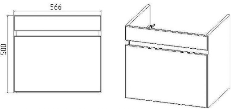 Тумба под раковину VIANT Мальта 60 VMAL60COBEL-T1YP подвесная Белая Тумба под раковину VIANT Мальта 60 VMAL60COBEL-T1YP подвесная Белая
