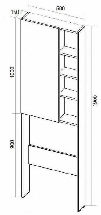 Шкаф пенал 1MarKa Gaula 60Н У92548 над унитазом Графит матовый