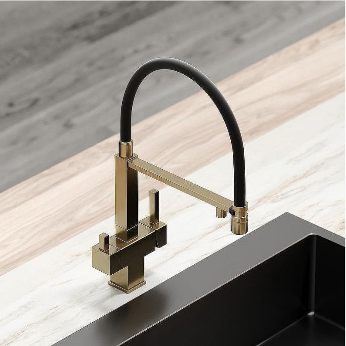 Смеситель для кухни Sancos Moro SC4006BG Золото брашированное Черный