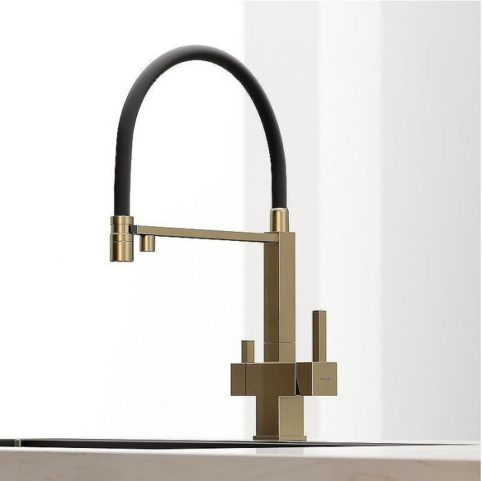 Смеситель для кухни Sancos Moro SC4006BG Золото брашированное Черный