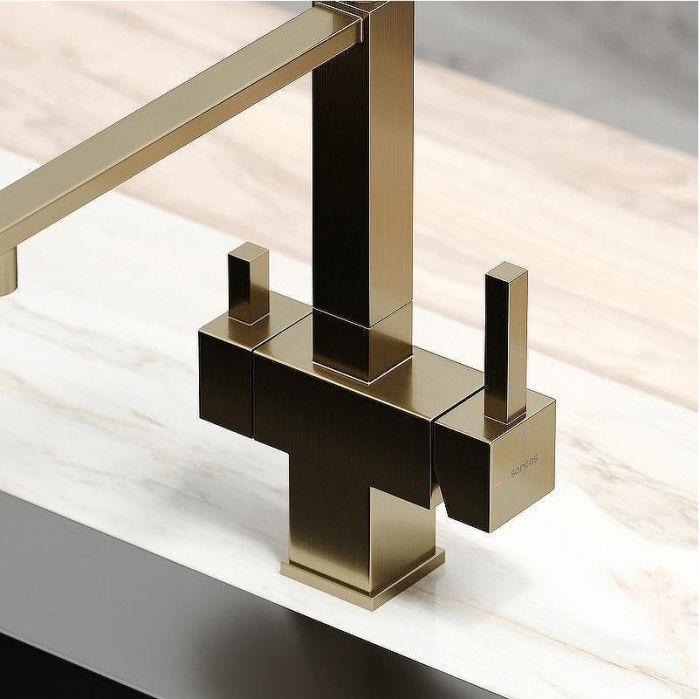 Смеситель для кухни Sancos Moro SC4006BG Золото брашированное Черный