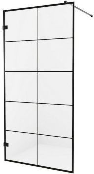 Душевая перегородка New Trendy Avexa Black 90 EXK-2022 профиль Черный стекло прозрачное