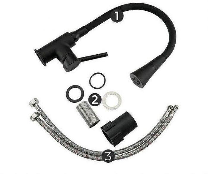 Смеситель для кухни Frap H44 F4044-6 Черный матовый