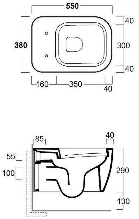 Унитаз Simas Henges HE18bi подвесной Белый без сиденья