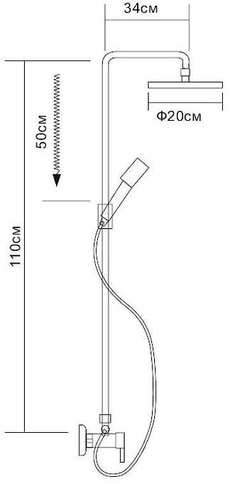 Душевая система D-Lin D10A07 цвет Хром