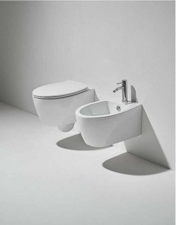 Унитаз Simas LFT Spazio LFT18 bi rimless подвесной Белый без сиденья Унитаз Simas LFT Spazio LFT18 bi rimless подвесной Белый без сиденья