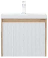 Тумба под раковину Corozo Блисс 60 SD-00002026 подвесная цвет Белый Дуб крафт