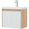 Тумба под раковину Corozo Блисс 60 SD-00002026 подвесная цвет Белый Дуб крафт