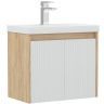 Тумба под раковину Corozo Блисс 60 SD-00002026 подвесная цвет Белый Дуб крафт