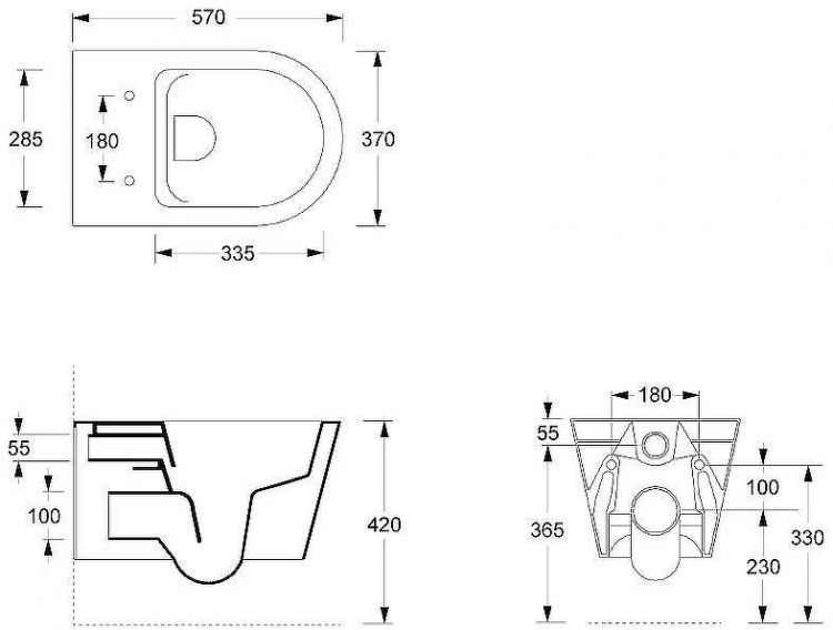 Унитаз Alice Hide 31170101 подвесной Белый глянцевый без сиденья