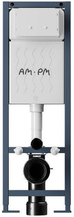 Комплект унитаза с инсталляцией AM.PM Sense FlashClean IS110151.741701 с сиденьем Микролифт и клавишей смыва Хром глянцевый