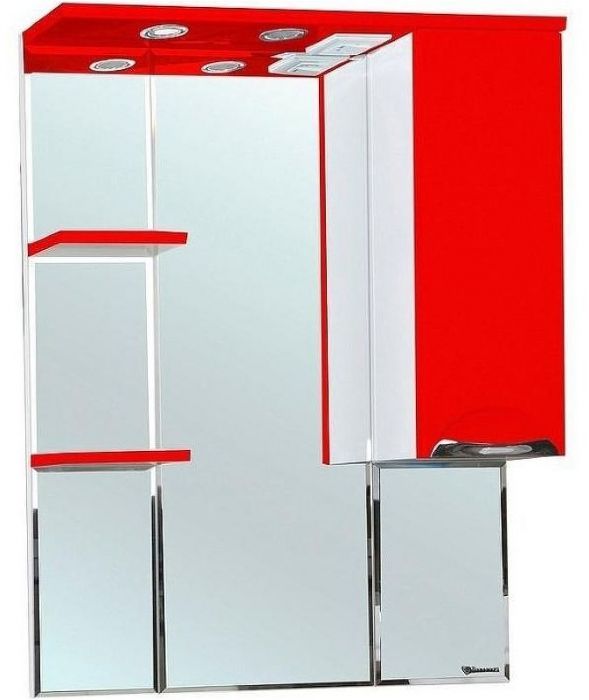 Зеркало со шкафом Bellezza Альфа 75 R 4618812001038 с подсветкой Белое Красное