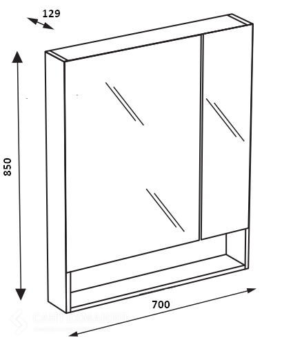 Зеркальный шкаф Roca The Gap 70 (ZRU9302699) бежевый Зеркальный шкаф Roca The Gap 70 (ZRU9302699) бежевый