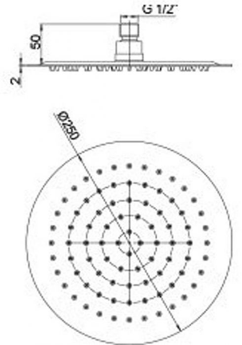 Верхний душ Paini 50CR759UP25E Хром