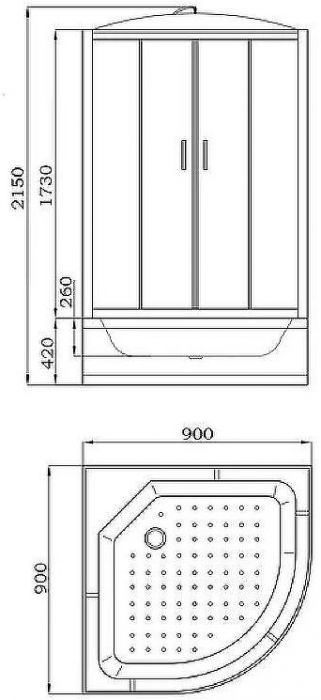 Душевая кабина Parly Bianco Эконом 90x90 EB921 без гидромассажа