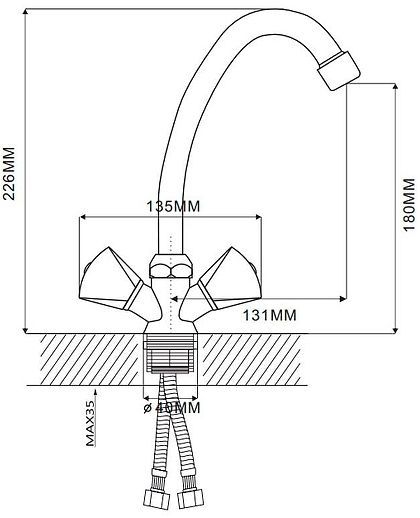 Смеситель для кухни Ekko E42020-3 цвет Хром