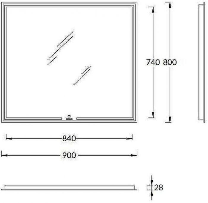 Зеркало Kerama Marazzi Mio 90 MIO.mi.90\WHT с подсветкой с сенсорным выключателем и диммером