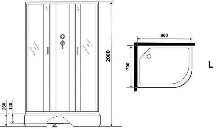 Душевая кабина Niagara Classic 90х70 L NG-33974-14LBKG с гидромассажем