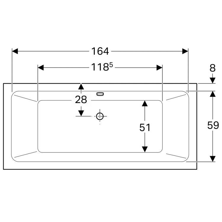 Акриловая ванна Geberit iCon 180x80, 650480000