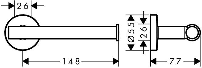 Hansgrohe Logis Universal Держатель рулона туалетной бумаги без крышки, подвесной, цвет: хром
