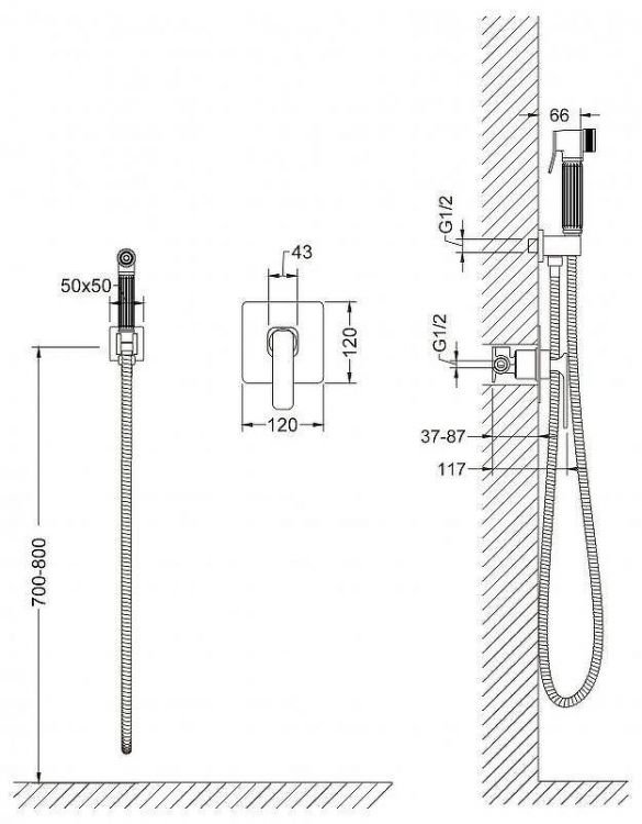 Гигиенический душ со смесителем Timo Torne 4389/00SM Хром