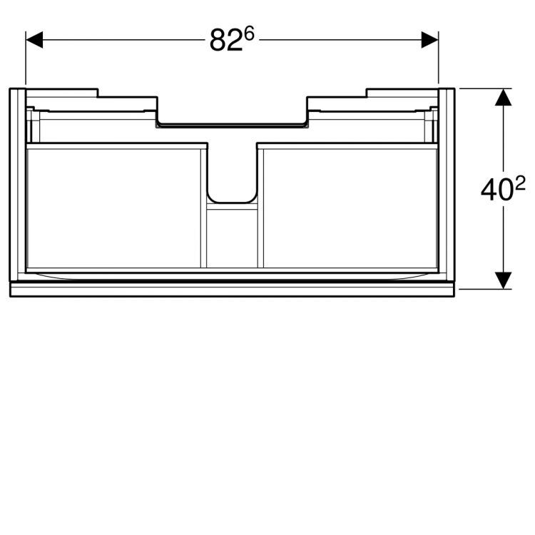 Тумба под раковину Geberit Acanto Compact, 89x42, песчаный [500.616.JL.2]