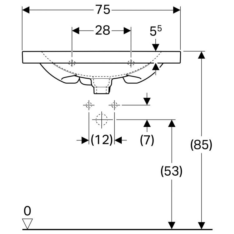 Раковина Geberit Acanto, 500.630.01.2