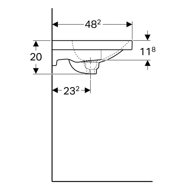 Раковина Geberit Acanto, 500.630.01.2