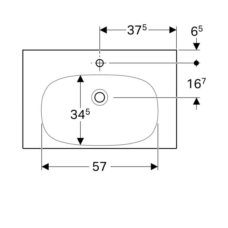 Раковина Geberit Acanto, 500.630.01.2