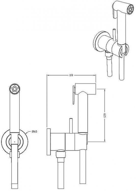 Гигиенический душ со смесителем Graffio Stella KSPAT101-07ORO Золото Гигиенический душ со смесителем Graffio Stella KSPAT101-07ORO Золото