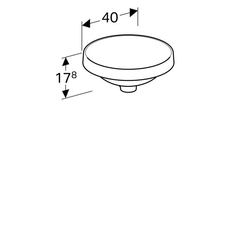 Раковина Geberit VariForm круглой формы, D=40 см, без отв. под смеситель, без отв. перелива [500.702.01.2]