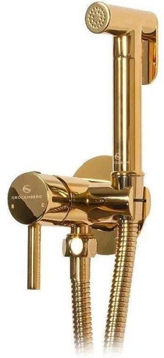 Гигиенический душ со смесителем Grocenberg GB001GO Золото