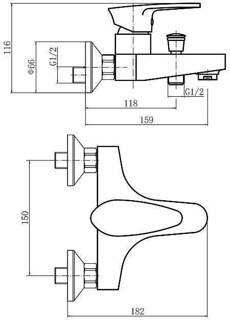 Смеситель для ванны Plstart PL3205-8 цвет Белый Смеситель для ванны Plstart PL3205-8 цвет Белый