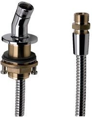 Hansgrohe Держатель душа для установки на край ванны, со шлангом, цвет: хром