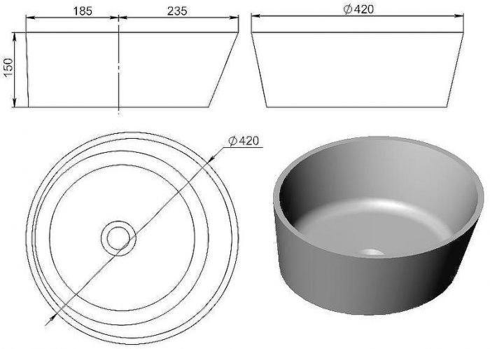 Раковина-чаша Holbi Almatea 42 1.02.002.11.1 Белая матовая
