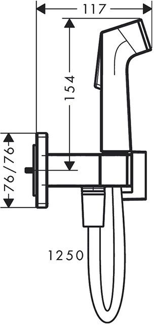 Hansgrohe Bidette E Гигиенический душ со смесителем, шланг 125см, держатель, цвет: хром