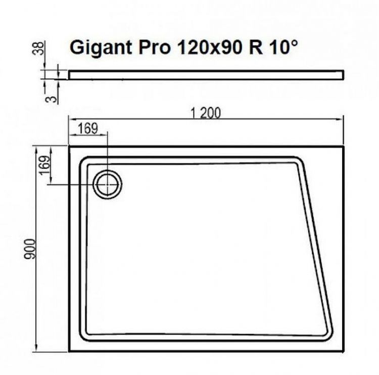 Душевой поддон из искусственного камня Ravak 10° Gigant Pro 120x90 XA05G70101P Белый