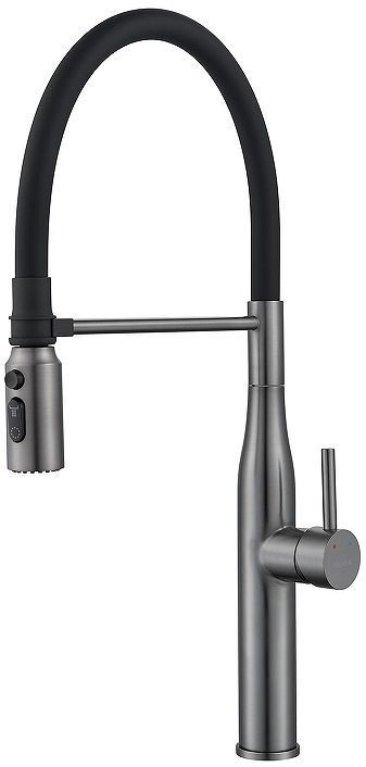 Смеситель для кухни Shevanik S123T-3 цвет Оружейная сталь Черный